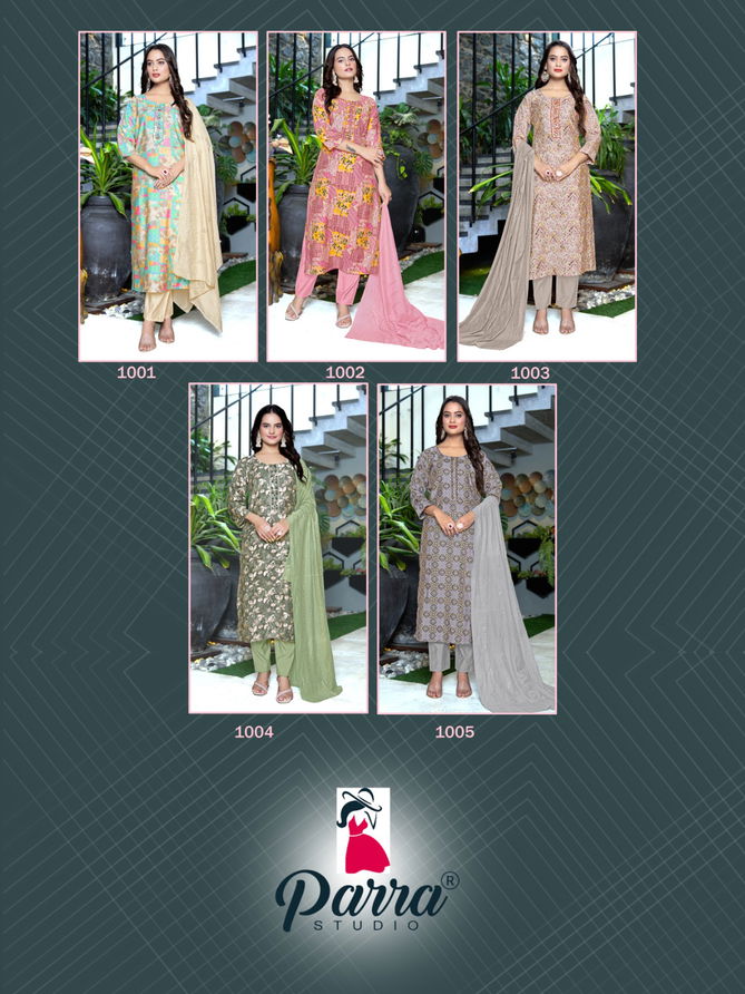 Saloni By Parra Chanderi Printed Kurti With Bottom Dupatta Wholesale Shop In Surat
